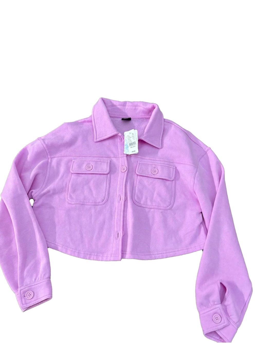 PacSun Cropped Lilac Button-Front Jean Jacket